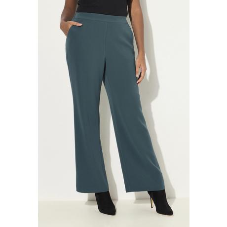 Ulla Popken  Pantalon de tailleur à jambe droite et large. Taille élastique 