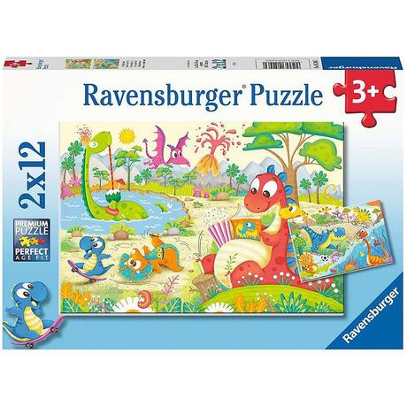 Ravensburger  Ravensburger Kinderpuzzel 2 x 12 stukjes Lievelingsdino's 