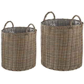 Beliani Lot de 2 pots de fleurs en Polyrotin Boho BITOLA  