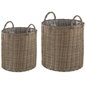 Lot de 2 pots de fleurs en Polyrotin Boho BITOLA