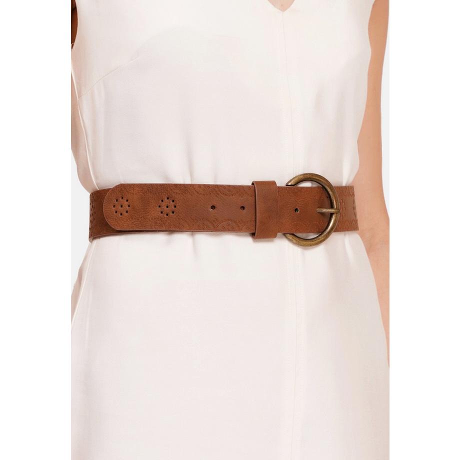 AVANT-GARDE PARIS  Silberner Zeitgenössischer Designer-Rundschnallen-Gürtel 