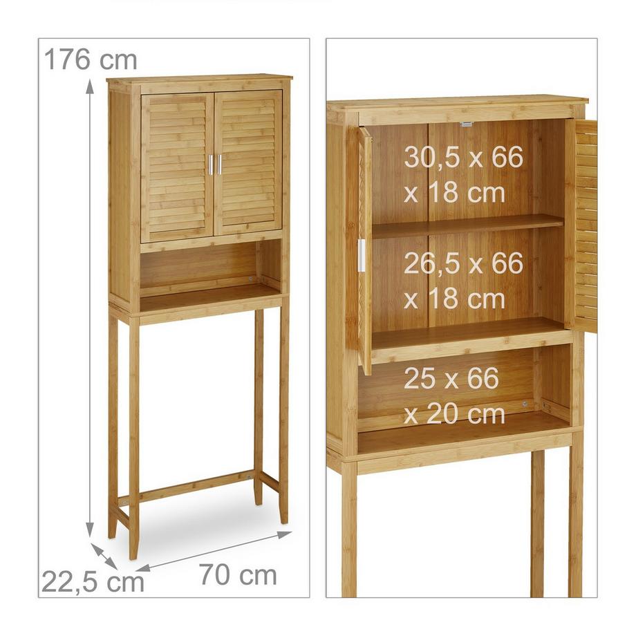 B2X Waschmaschinenschrank LAMELL Bambus  