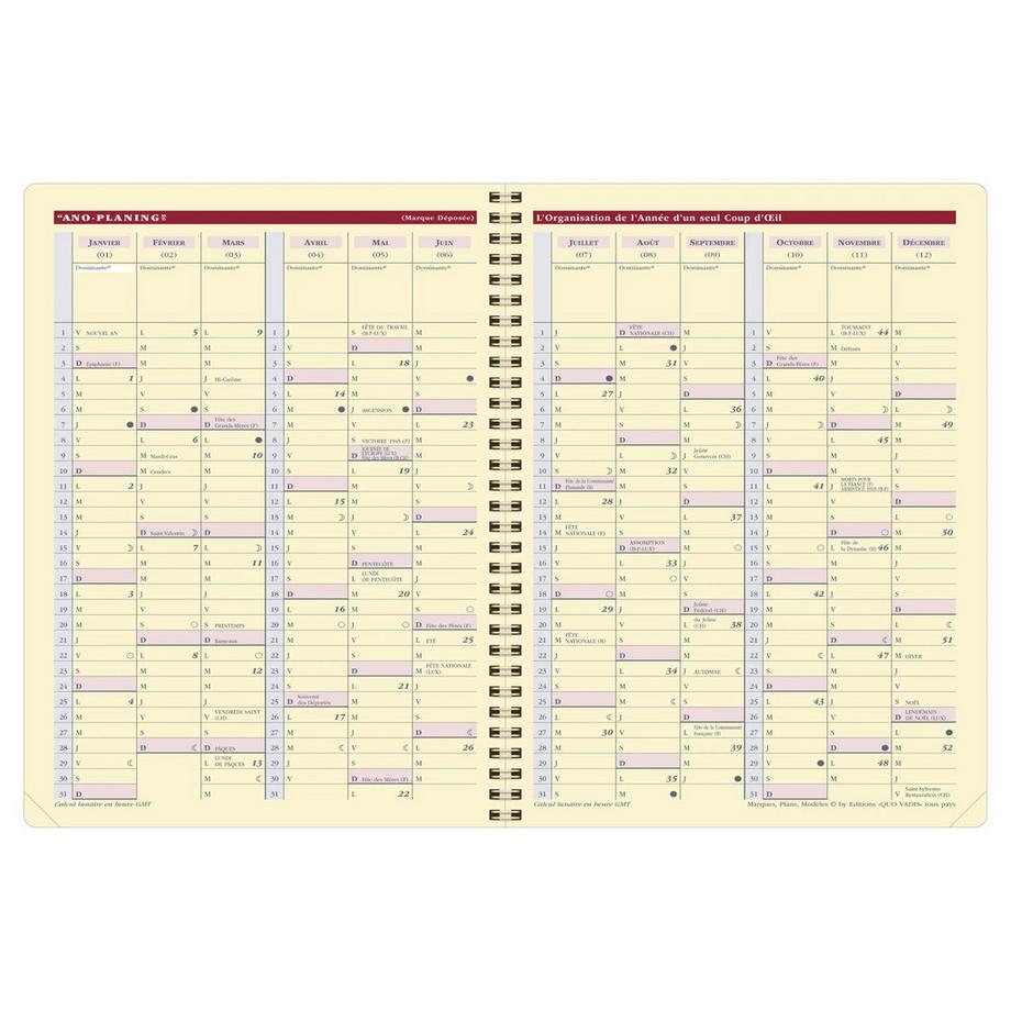 QUO-VADIS Quo Vadis - Agenda - Spiralé - 2025 - Manager S - Semainier Planning - Français - Impala - Bleu - 12 mois et 1/2 de mi-décembre à décembre - 21x27 cm  