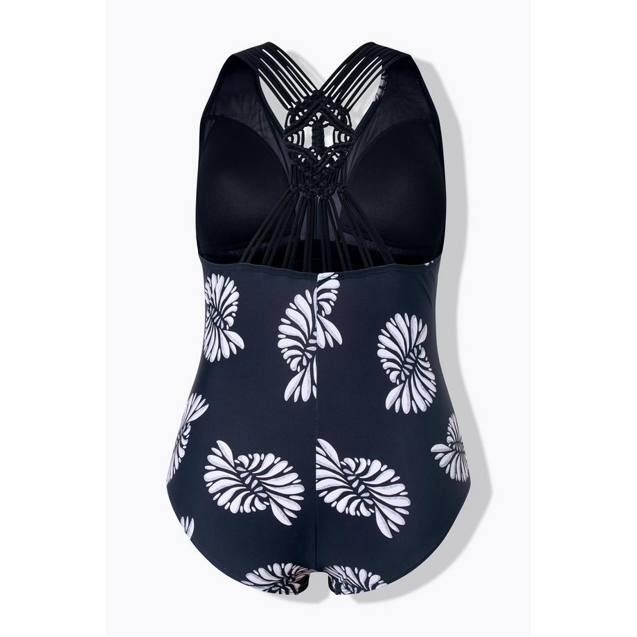 Ulla Popken Costume da bagno Inserto Macramè Coppe Morbide Riciclato  