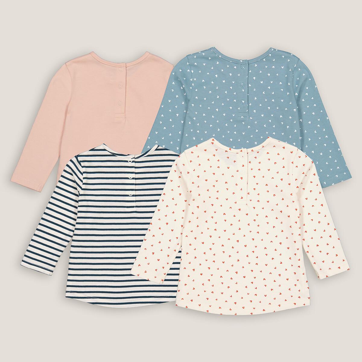 La Redoute Collections  4er-Pack Langarm-Shirts mit rundem Ausschnitt 