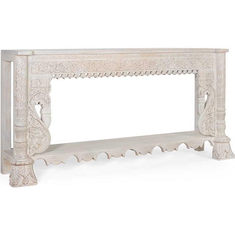 mutoni Konsole Antique Mangoholz antikweiss 180x90  