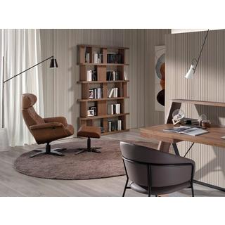 ANGEL CERDA Drehbarer Liegesessel aus braunem Leder  