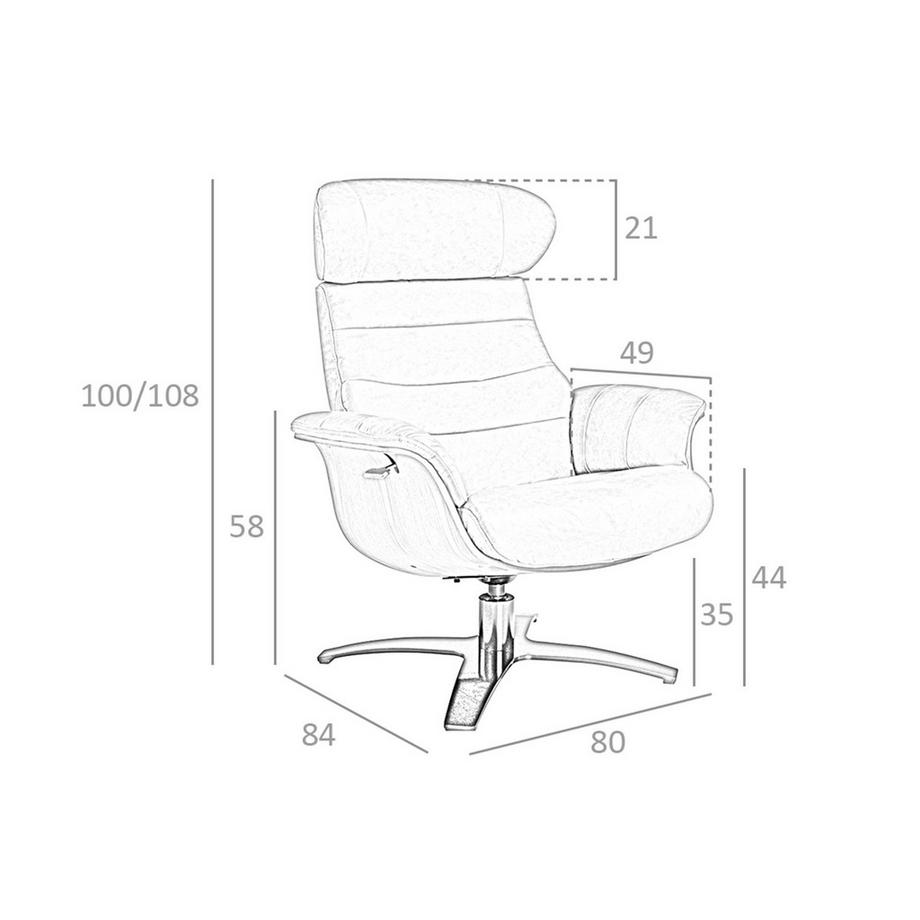 ANGEL CERDA Drehbarer Liegesessel aus braunem Leder  