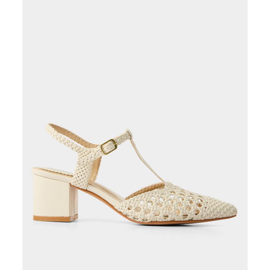 T-Steg-Schuhe mit Blockabsatz