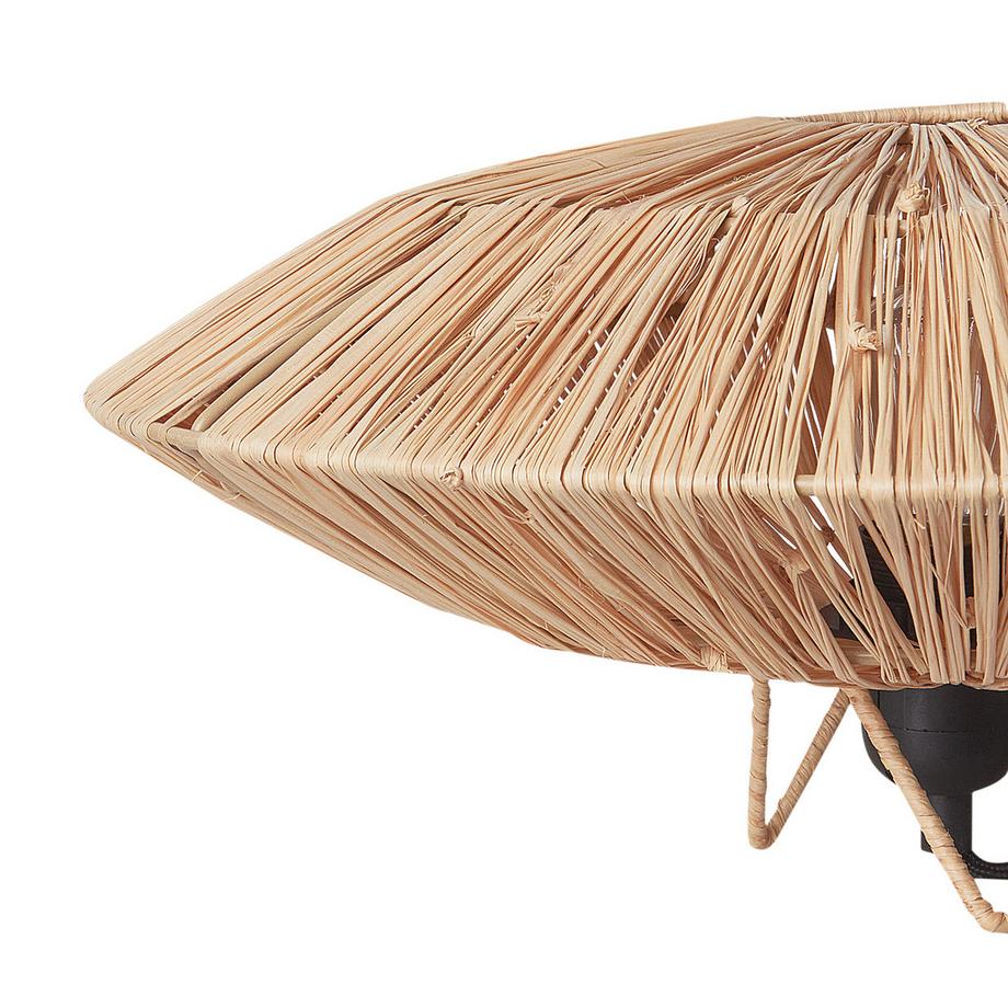 Beliani Lampe à poser en Paille Rétro MENTIRI  