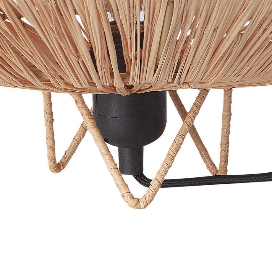 Beliani Lampe à poser en Paille Rétro MENTIRI  