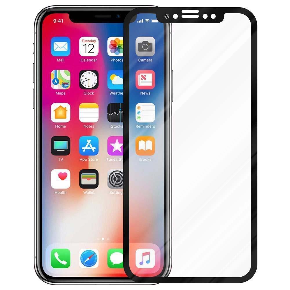 Cadorabo  Plein écran Film de protection compatible avec Apple iPhone X / XS in TRANSPARENT mit SCHWARZ - Verre de protection d'écran durci (Tempered) d'une dureté de 9H avec 5D Touch 