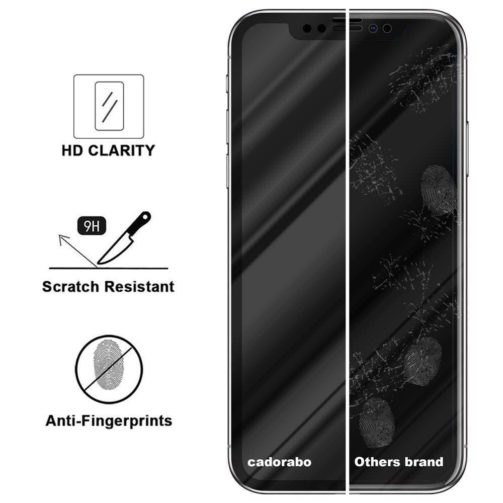 Cadorabo  Plein écran Film de protection compatible avec Apple iPhone X / XS in TRANSPARENT mit SCHWARZ - Verre de protection d'écran durci (Tempered) d'une dureté de 9H avec 5D Touch 