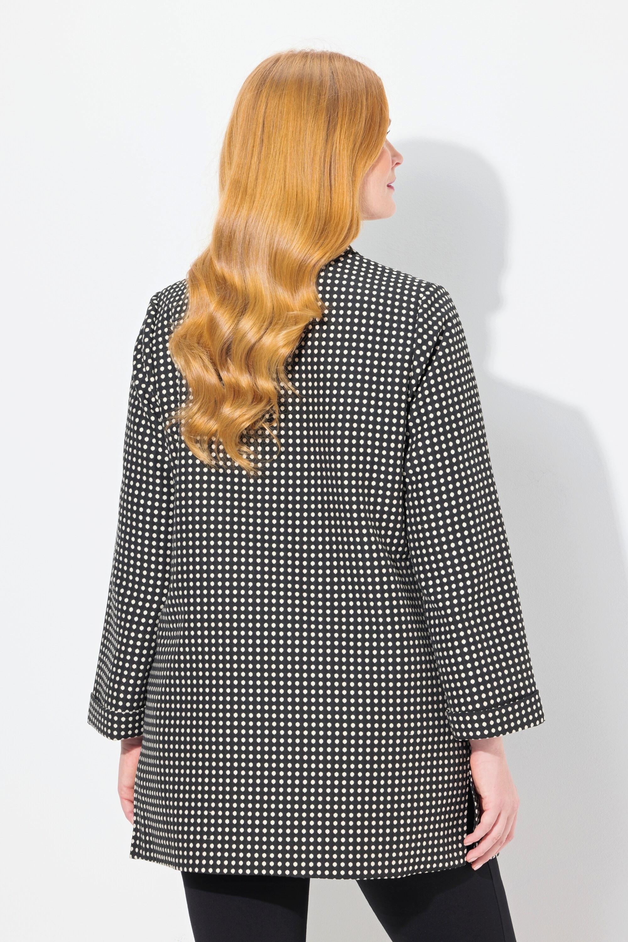 Ulla Popken Jacquard A-Linie Jacke Reverskragen Seitenschlitze  