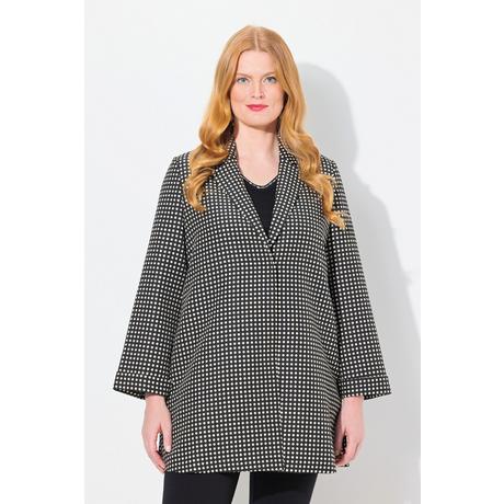 Ulla Popken Jacquard A-Linie Jacke Reverskragen Seitenschlitze  