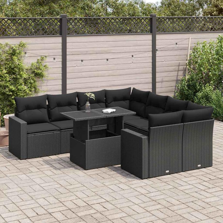 VidaXL set di divani da giardino Polirattan  