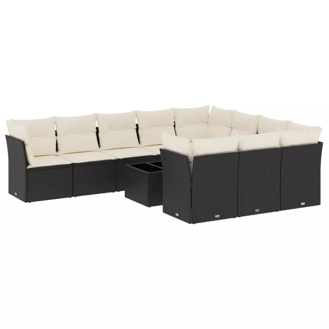 VidaXL - Garten sofagarnitur poly-rattan, One Size, Schwarz