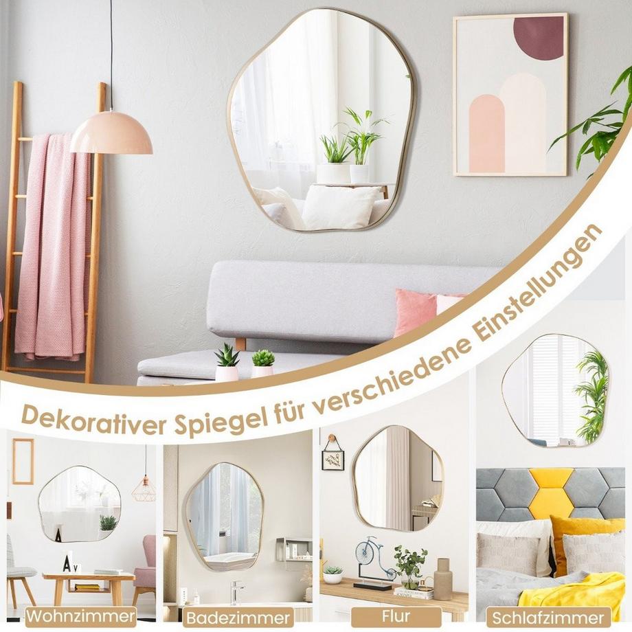Northix Asymmetrischer Wandspiegel, einfache Installation  