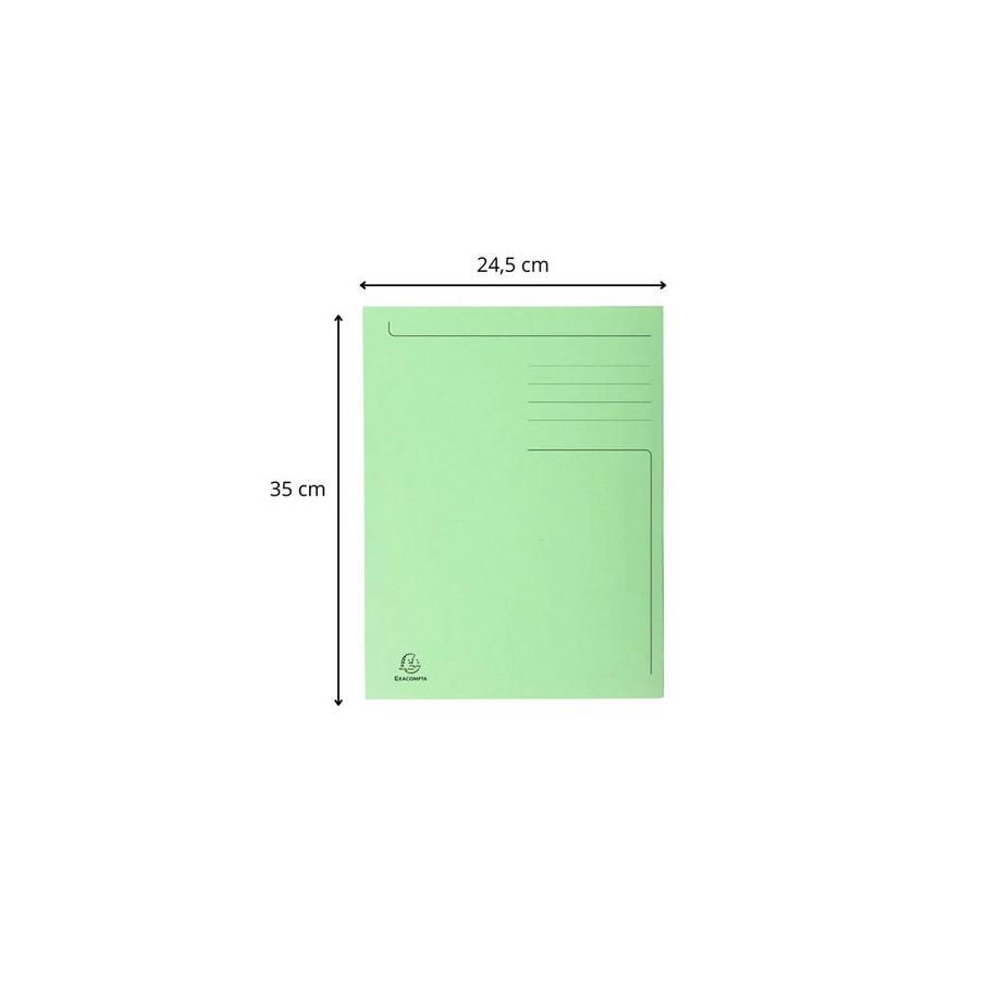 Exacompta Aktenmappe mit Beschriftungsfeld und 3 Klappen, 280g, 24 ,5x35cm für Format Folio, Forever - x 50  
