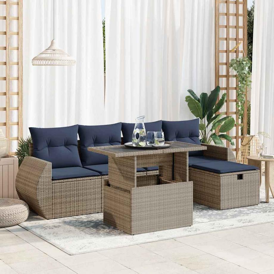 VidaXL Ensemble de canapés de jardin rotin synthétique  