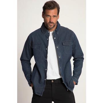 Giacca di jeans con zip nascosta e taschini