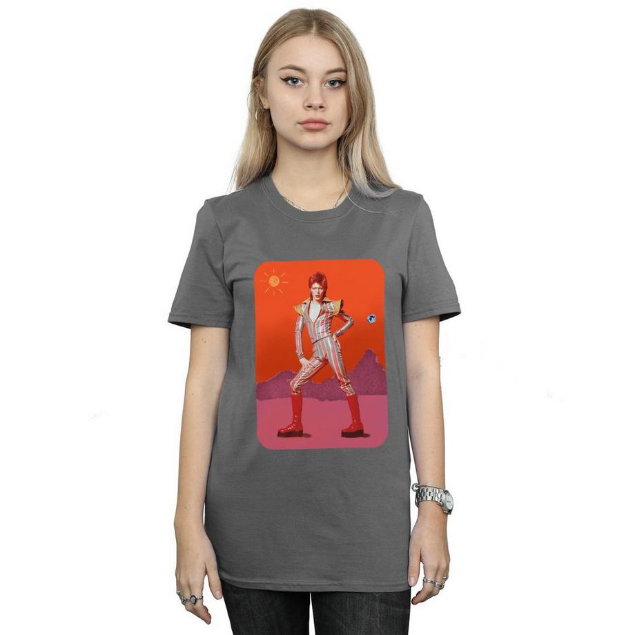 David Bowie On Mars Bedrucktes T-Shirt  