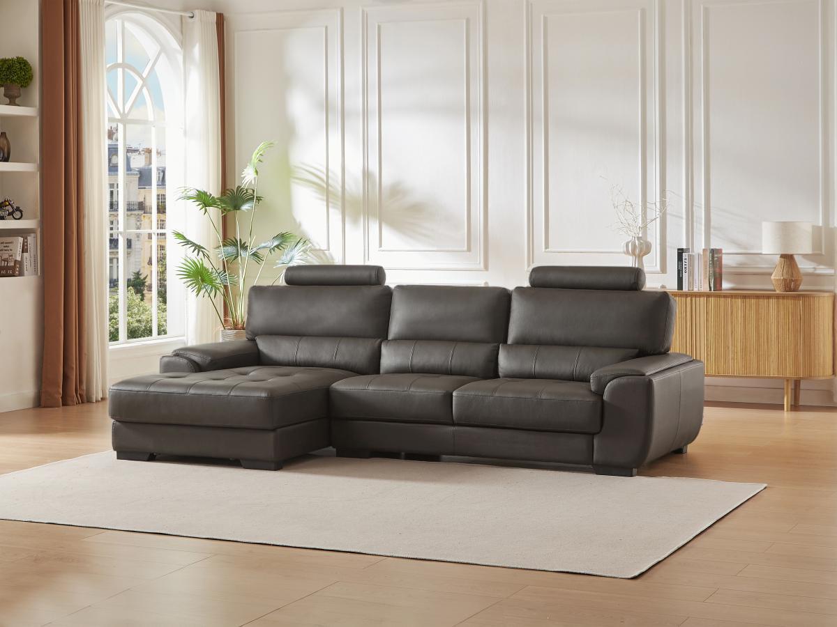 Vente-unique Ecksofa Leder Ecke Links METROPOLITAN II  