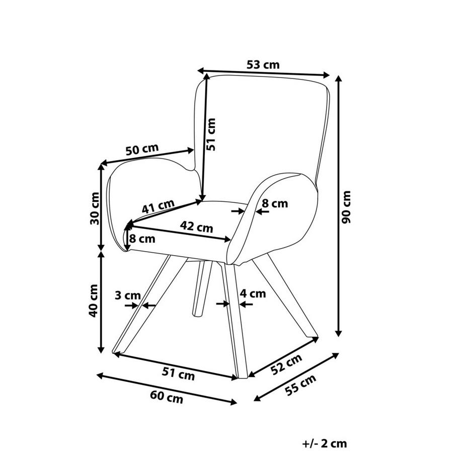 Beliani Fauteuil en Tissu Scandinave BJARN  