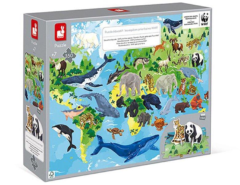 Janod  Puzzle Bedrohte Tierarten (350Teile) 