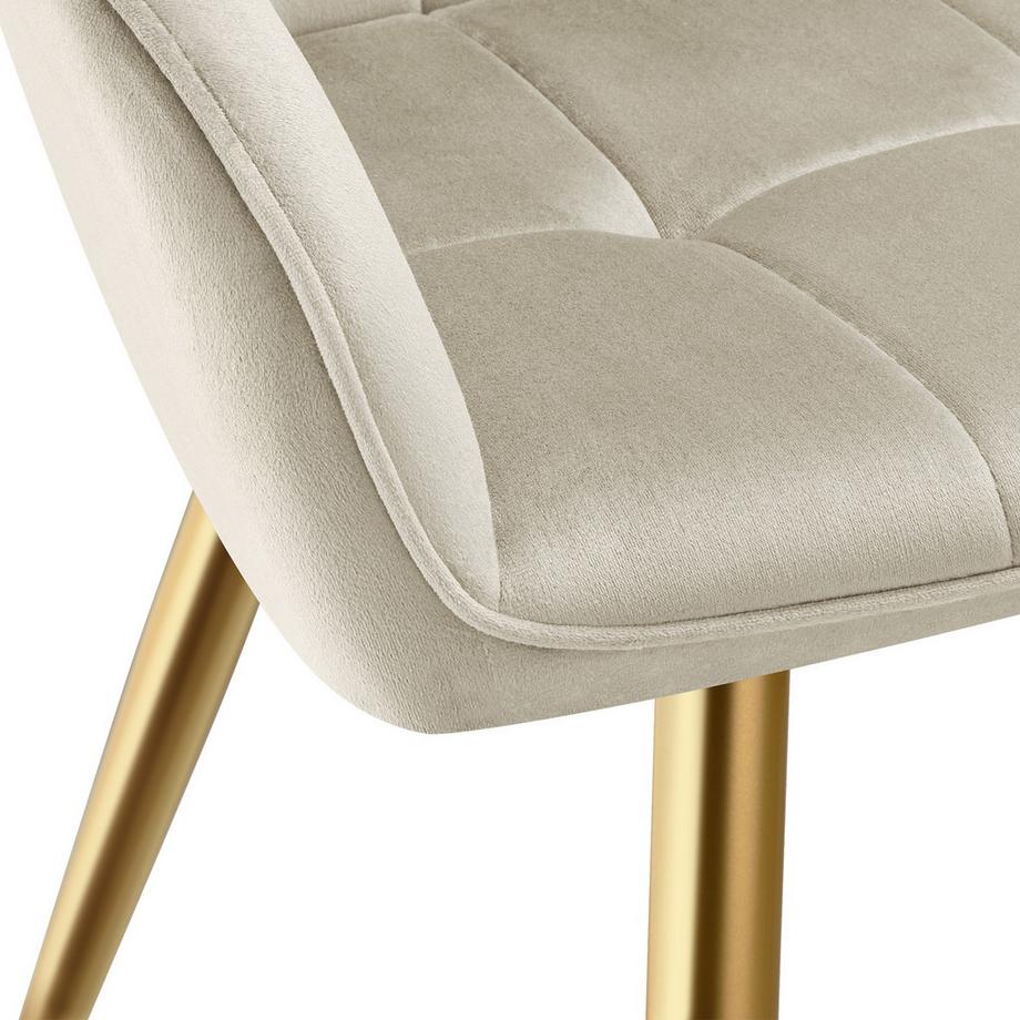 Tectake Esszimmerstuhl Marilyn gepolstert, in Samtoptik, gesteppt durchgehende Lehne  