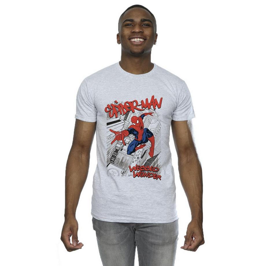 MARVEL T-Shirt Graphique Spider-Man Ville  