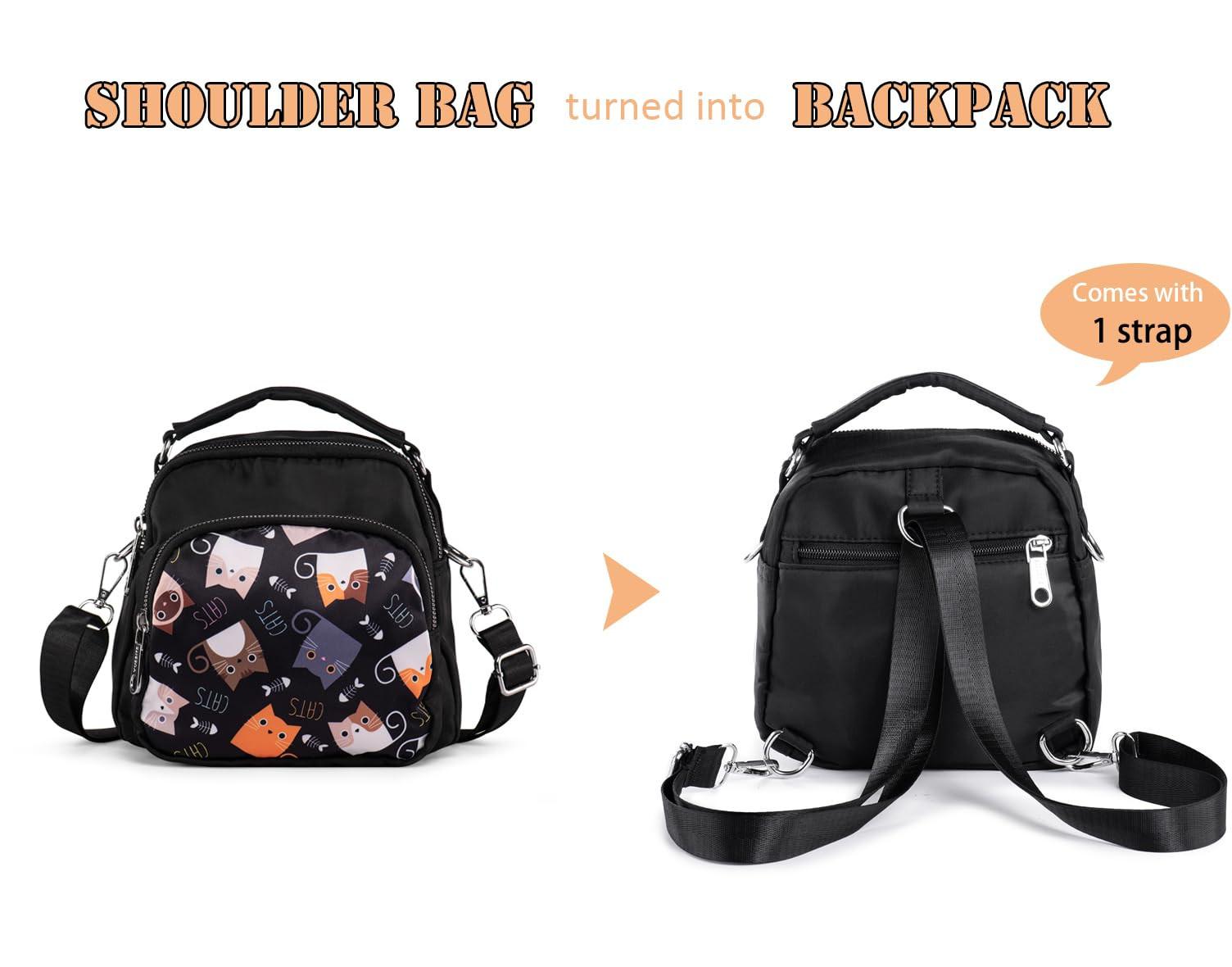 Only-bags.store Kleine Nylon Umhängetasche Mini Rucksack  