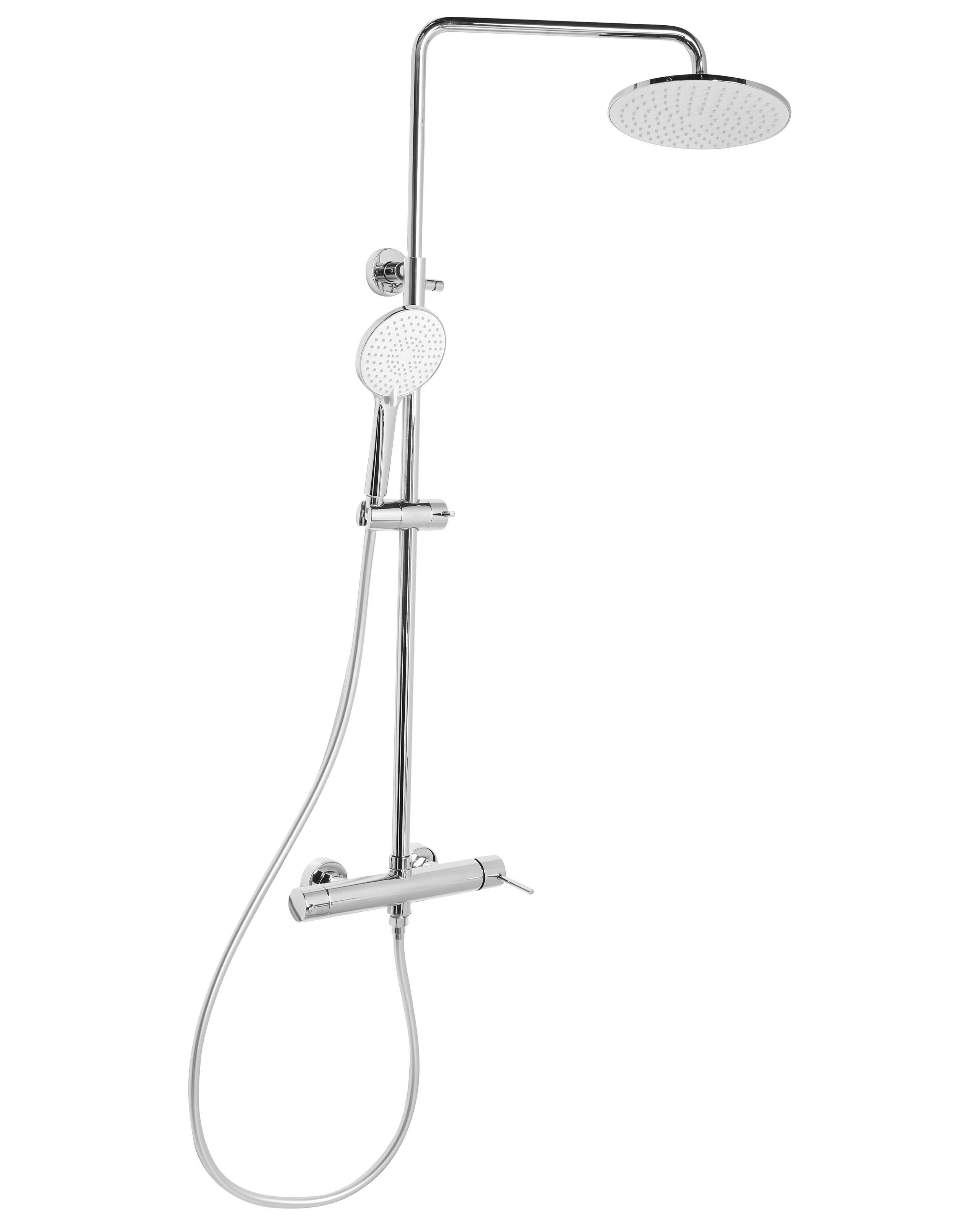 Beliani Duschsystem mit Mischbatterie und Regenbrause aus Messing Modern PUYEHUE  