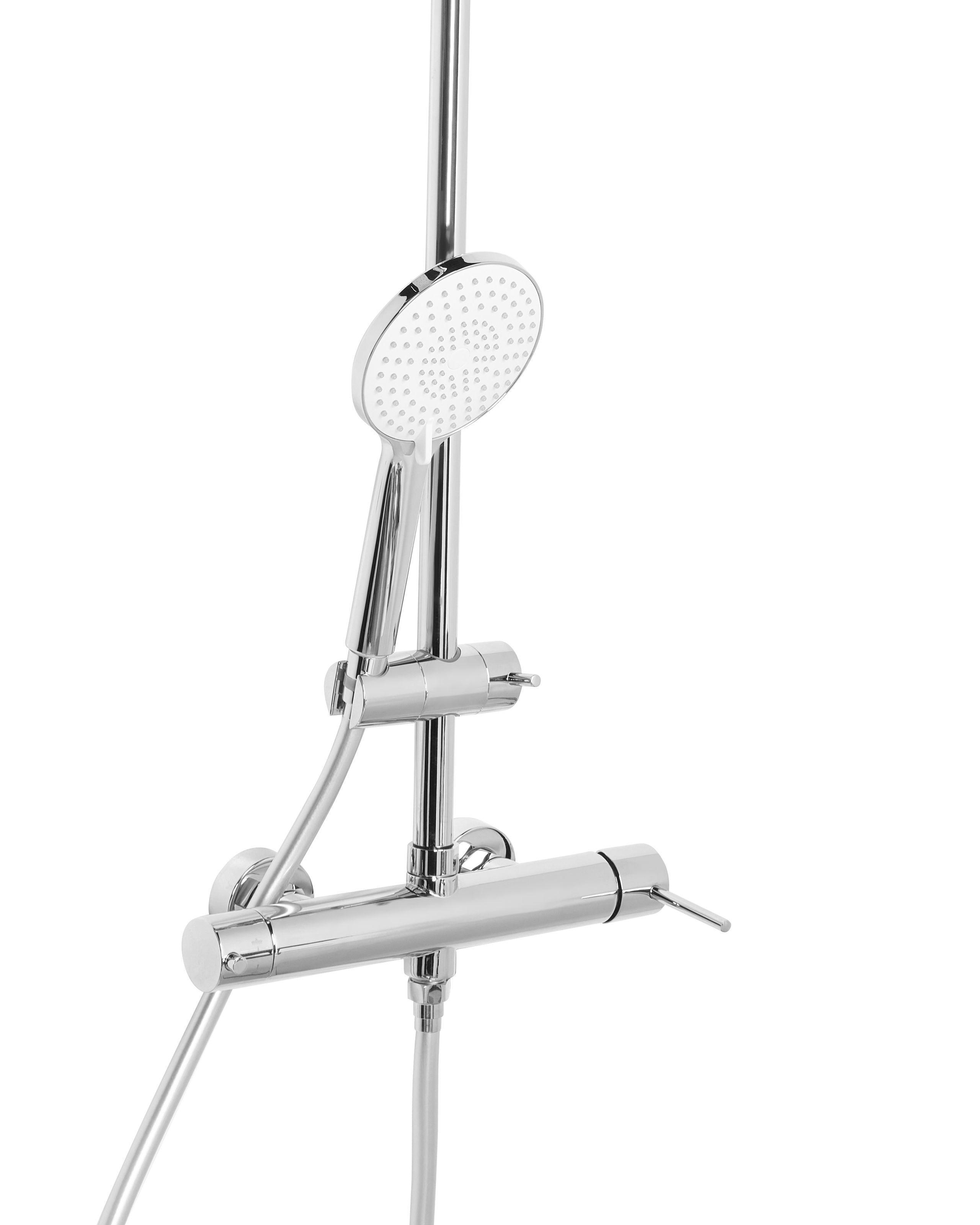 Beliani Duschsystem mit Mischbatterie und Regenbrause aus Messing Modern PUYEHUE  