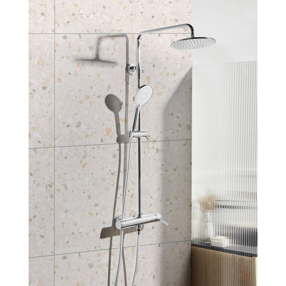 Beliani Ensemble de douche avec mitigeur et douche de pluie en Laiton  PUYEHUE  