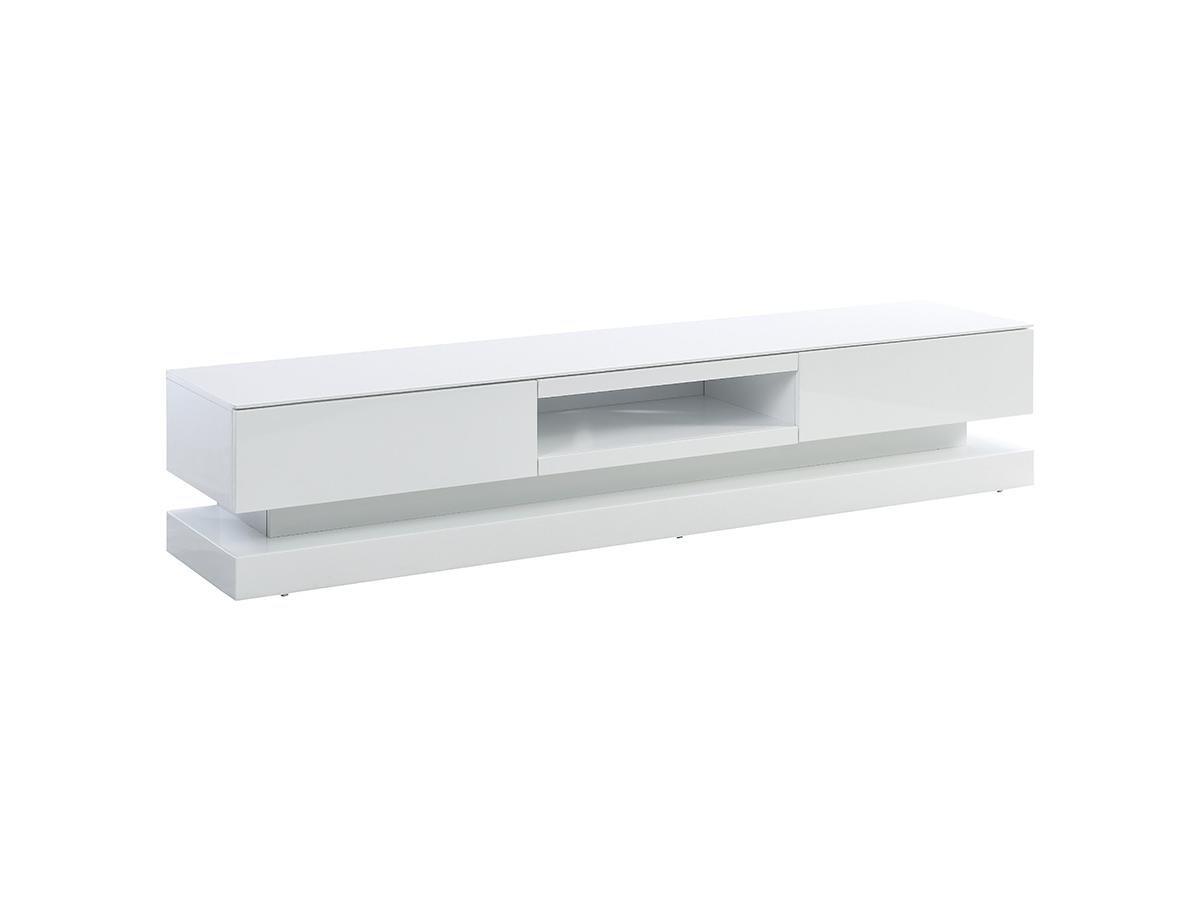 Vente-unique Mobile TV 2 cassetti e 1 nicchia LED MDF laccato bianco FIRMAMENT  