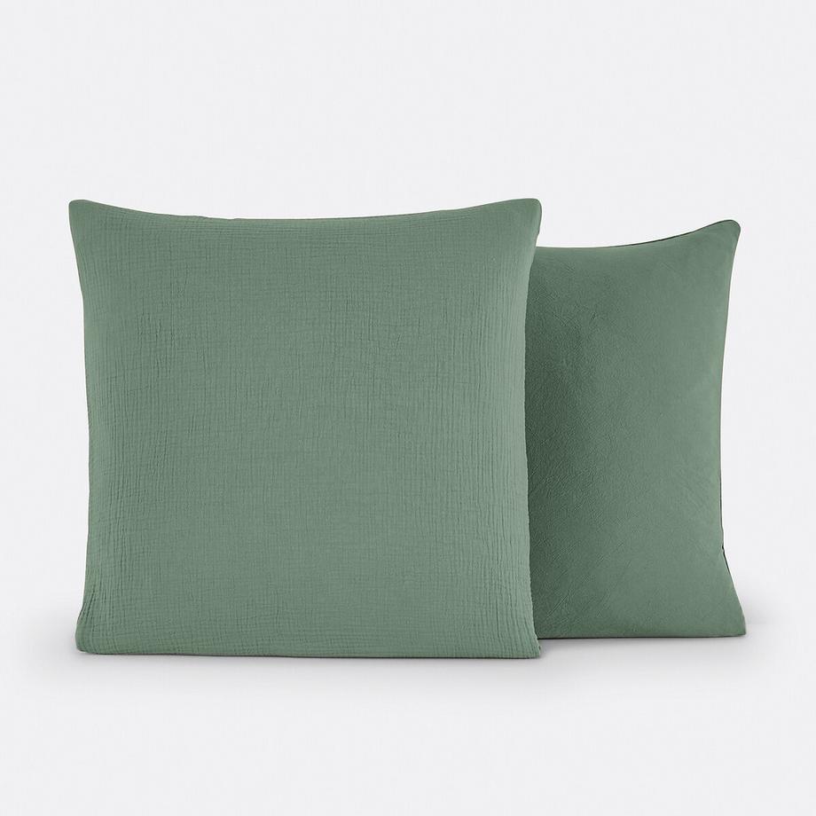 Taie d'oreiller enfant gaze/coton lavé