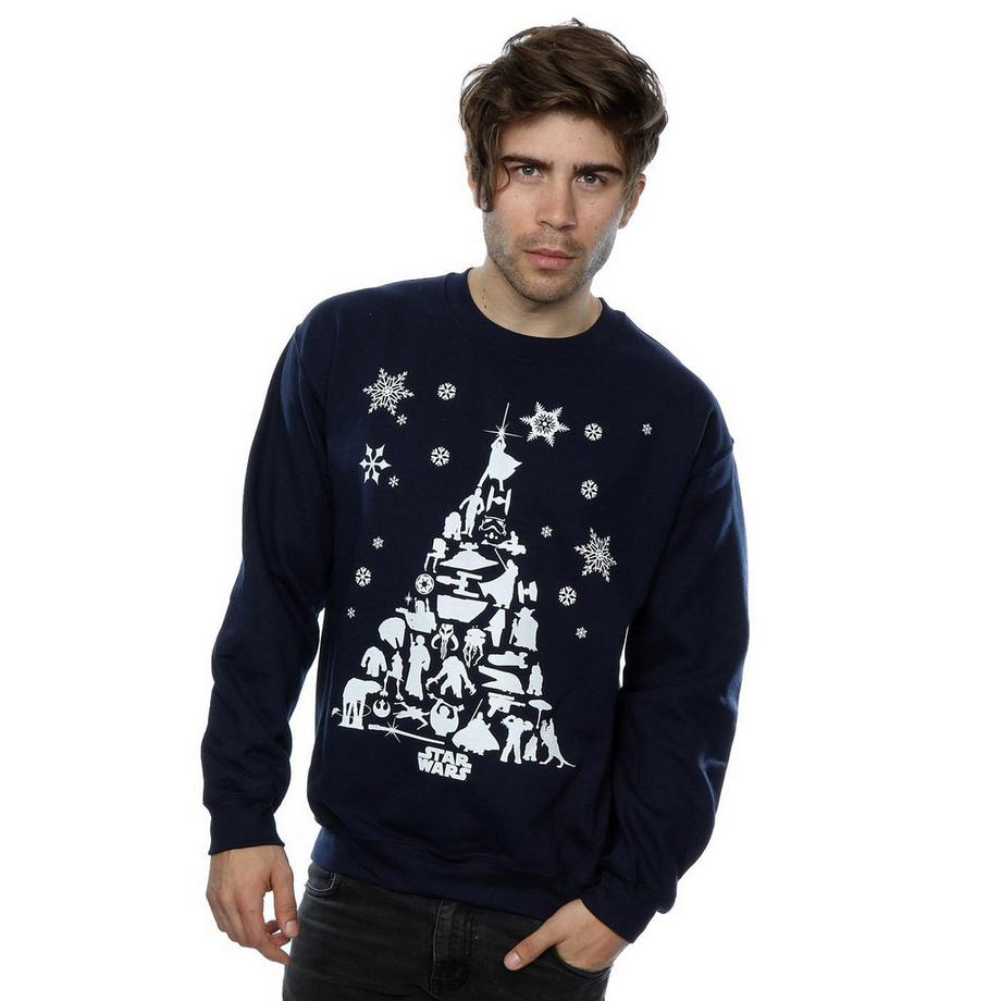 STAR WARS Star Wars Weihnachtsbaum Slim Fit Sweatshirt  