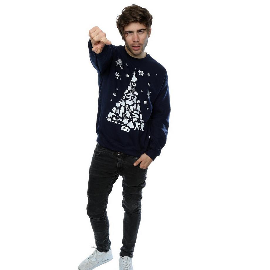 STAR WARS Star Wars Weihnachtsbaum Slim Fit Sweatshirt  