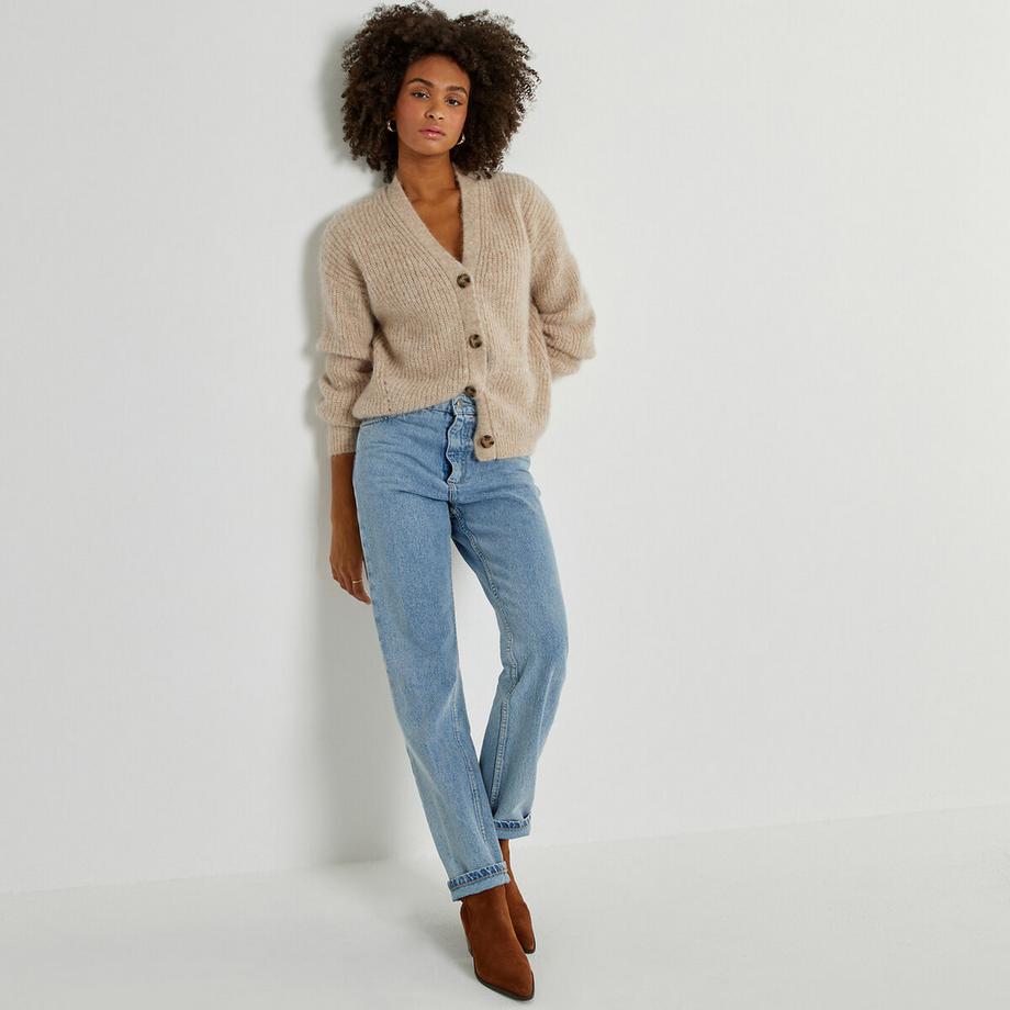 La Redoute Collections Geknöpfte Strickjacke V-Ausschnitt  