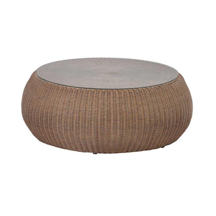 Table basse de jardin  en résine tressée caramel - WHITEHEAVEN de MYLIA