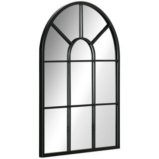 Northio  Miroir mural, miroir de fenêtre, 70 x 50 cm, miroir décoratif avec cadre en métal, miroir suspendu pour salon, chambre à coucher, noir 