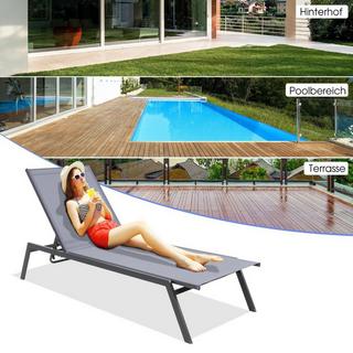 Northix Outdoor Verstellbarer Liegestuhl mit Flacher Liegeposition & Schnelltrocknendem Stoff  