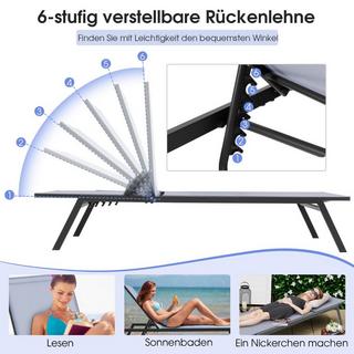 Northix Outdoor Verstellbarer Liegestuhl mit Flacher Liegeposition & Schnelltrocknendem Stoff  