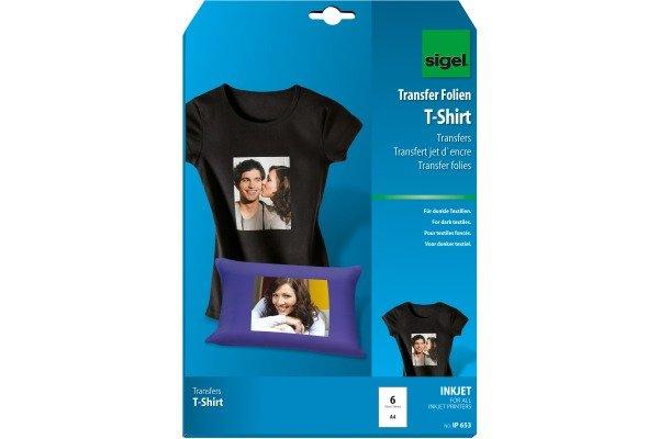 Sigel SIGEL Inkjet-Transfer T-Shirt A4 IP653 Textilien 6 Blatt  