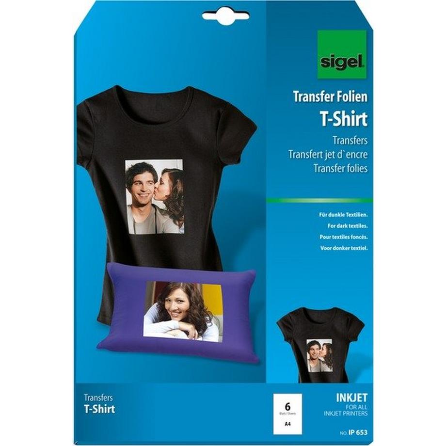 Sigel SIGEL Inkjet-Transfer T-Shirt A4 IP653 Textilien 6 Blatt  
