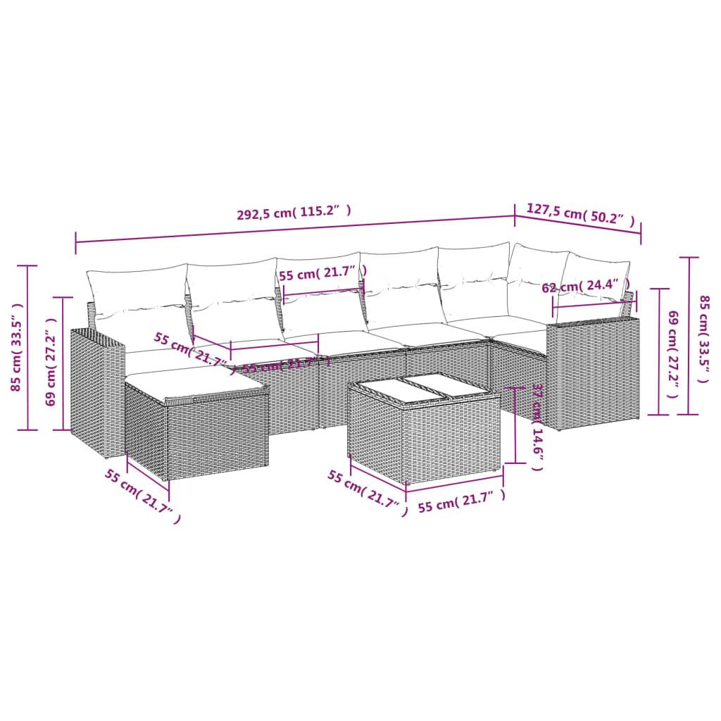 VidaXL Ensemble de canapés de jardin rotin synthétique  