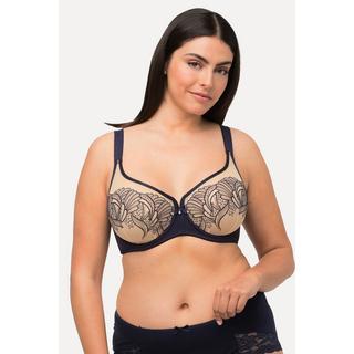 Ulla Popken  Reggiseno con ferretto, pizzo bicolore, perla e coppa B-E 