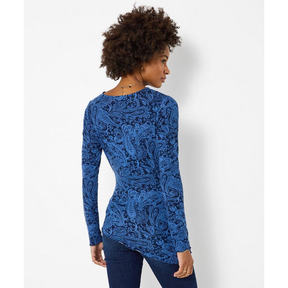 Joe Browns Jersey Henley-Shirt mit Wasserfallausschnitt und Paisleymuster  
