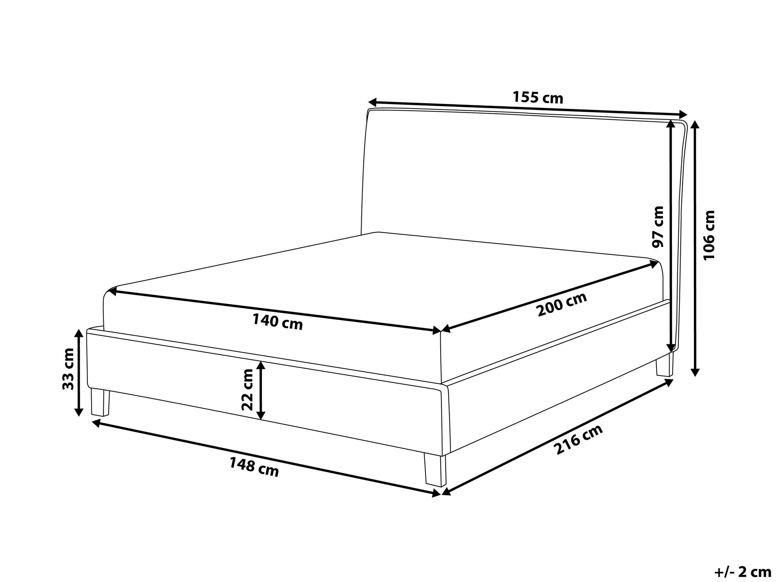 Beliani Bett mit Lattenrost aus Polyester Modern SENNEZ  